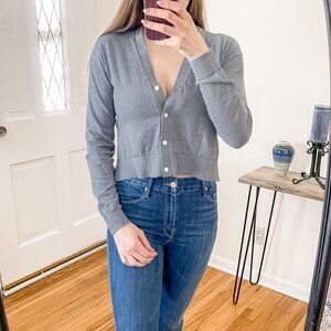 Theory Hanelee Feeder Striped Cardigan Cropped